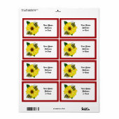 黄色い花で出会うハチミツの漫画 ラベル (フルシート)