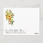 黄色い花で十字を切る ポストカード (裏面)