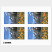 黄色い花との壮大なTetons 長方形シール (シート)