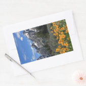 黄色い花との壮大なTetons 長方形シール (封筒)