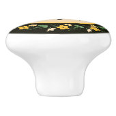 黄色い花とビービクトリアンビー セラミックノブ (側面)