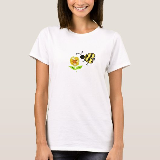 黄色い花とマルハナバチ Tシャツ (正面)