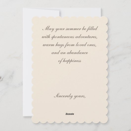 黄色い花と居心地の良い田舎のコテージ シーズンカード (裏面)