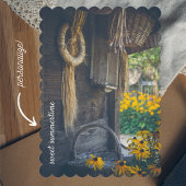 黄色い花と居心地の良い田舎のコテージ シーズンカード