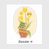 黄色い花と母の植物 シール (シート)