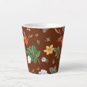 黄色い花と白いバラ12 カフェラテマグ (正面)