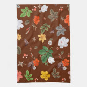 黄色い花と白いバラ12 キッチンタオル (縦)