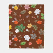 黄色い花と白いバラ12 フリースブランケット (正面)