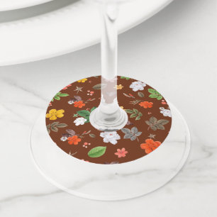 黄色い花と白いバラ12 ワイングラスタグ