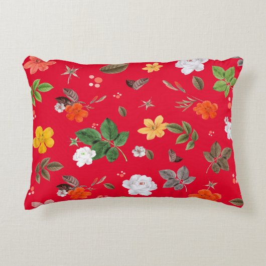 黄色い花と白いバラ13 アクセントクッション (正面)