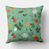 黄色い花と白いバラ14 クッション (裏面)