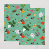 黄色い花と白いバラ14 サンキューカード (正面/裏面)