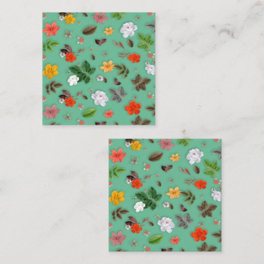 黄色い花と白いバラ14 ノートカード (正面/裏面)