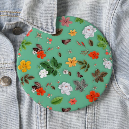 黄色い花と白いバラ14 缶バッジ (インサイチュ)