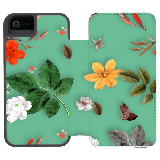 黄色い花と白いバラ14 INCIPIO iPhoneウォレットケース (フォリオ Open)