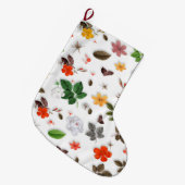 黄色い花と白いバラ15 ラージクリスマスストッキング (正面 (吊り時))