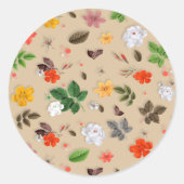 黄色い花と白いバラ17 ラウンドシール (正面)