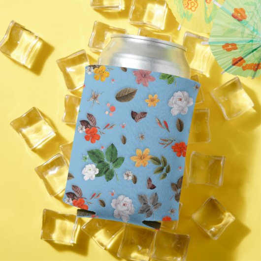 黄色い花と白いバラ18 缶クーラー (インサイチュ 夏)