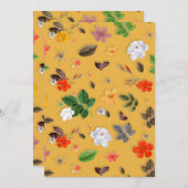 黄色い花と白いバラ20 サンキューカード (正面/裏面)