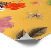 黄色い花と白いバラ20 ポスター (角)