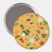 黄色い花と白いバラ20 マグネット (正面/裏面)