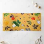 黄色い花と白いバラ20 三つ折りクリスマスカード (内部)