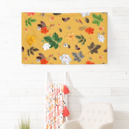 黄色い花と白いバラ20 横断幕 (インサイチュ)