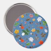 黄色い花と白いバラ23 マグネット (正面/裏面)