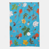 黄色い花と白いバラ24 キッチンタオル (縦)