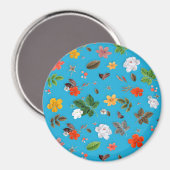 黄色い花と白いバラ24 マグネット (正面/裏面)