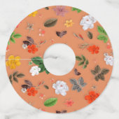 黄色い花と白いバラ25 ワイングラスタグ (正面)