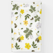 黄色い花と白いバラ3 横断幕 (縦)