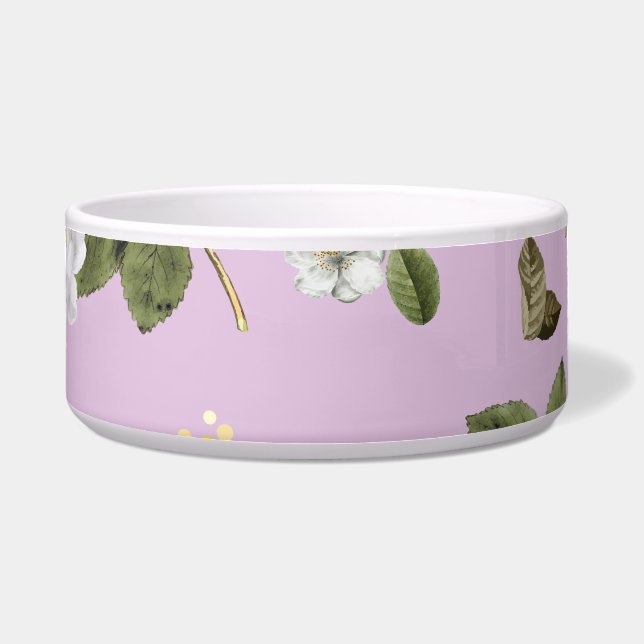 黄色い花と白いバラ5 ボウル (正面)