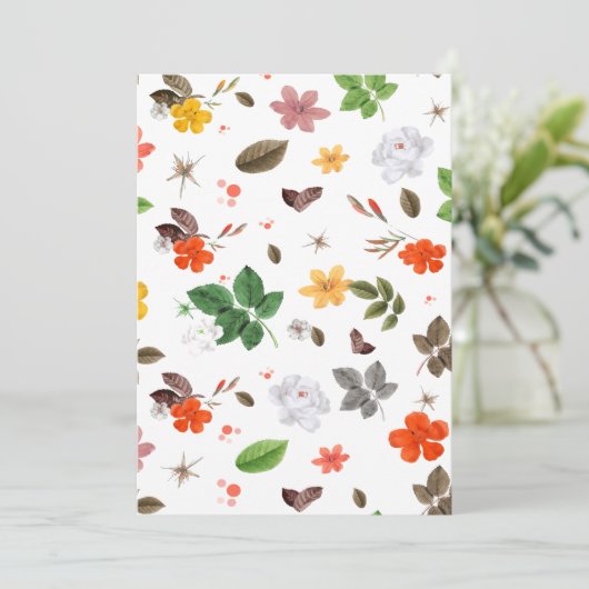 黄色い花と白いバラ7 サンキューカード (スタンド正面)