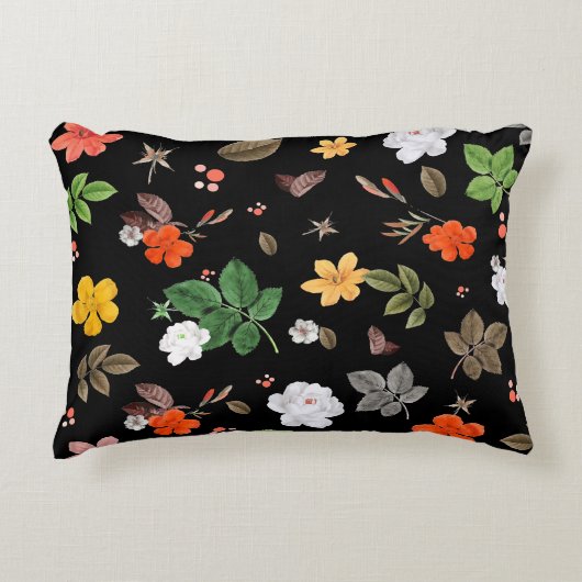 黄色い花と白いバラ8 アクセントクッション (正面)