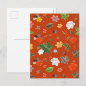 黄色い花と白いバラ9 シーズンポストカード (正面/裏面)