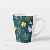 黄色い花と白いバラ カフェラテマグ (右)