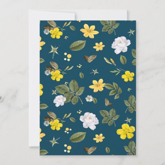 黄色い花と白いバラ サンキューカード (正面)