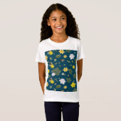 黄色い花と白いバラ Tシャツ (正面フル)