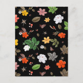 黄色い花と白い薔薇 8 シーズンポストカード (正面)