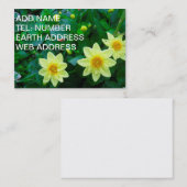 黄色い花と緑の葉 名刺 (正面/裏面)