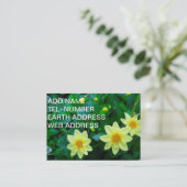 黄色い花と緑の葉 名刺 (スタンド正面)