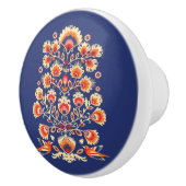 💙💛🧡黄色い花と鳥を持つ民俗学 セラミックノブ (右)