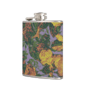 黄色い花のカムフラージュパターン フラスク (左)