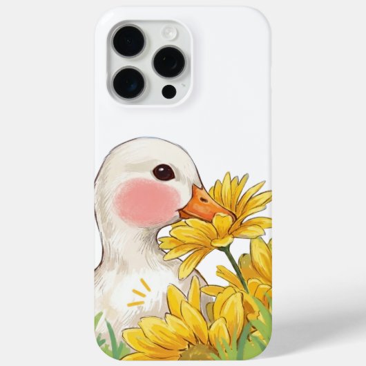 黄色い花のキュートなカワイイダック パステル iPhone Case-Mate iPhoneケース (裏面)