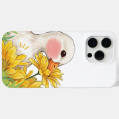 黄色い花のキュートなカワイイダック パステル iPhone Case-Mate iPhoneケース (裏面 (横))