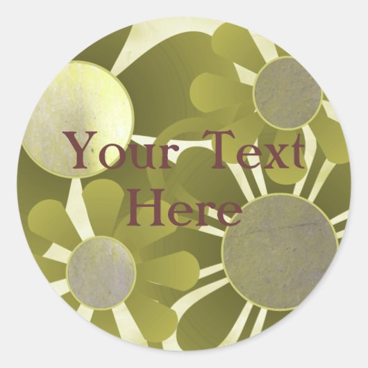 黄色い花のシール ラウンドシール (正面)