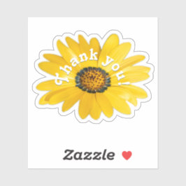 黄色い花のステッカーありがとう シール