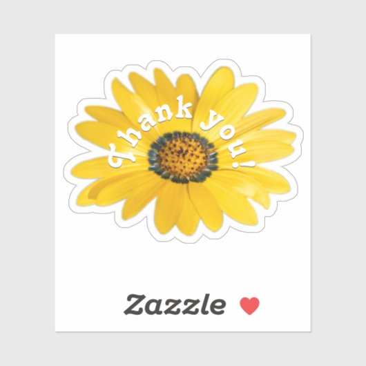 黄色い花のステッカーありがとう シール (シート)