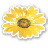 黄色い花のステッカーありがとう シール (正面)